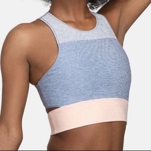 OUTDOOR VOICES Tri Tone Slashback Crop Top